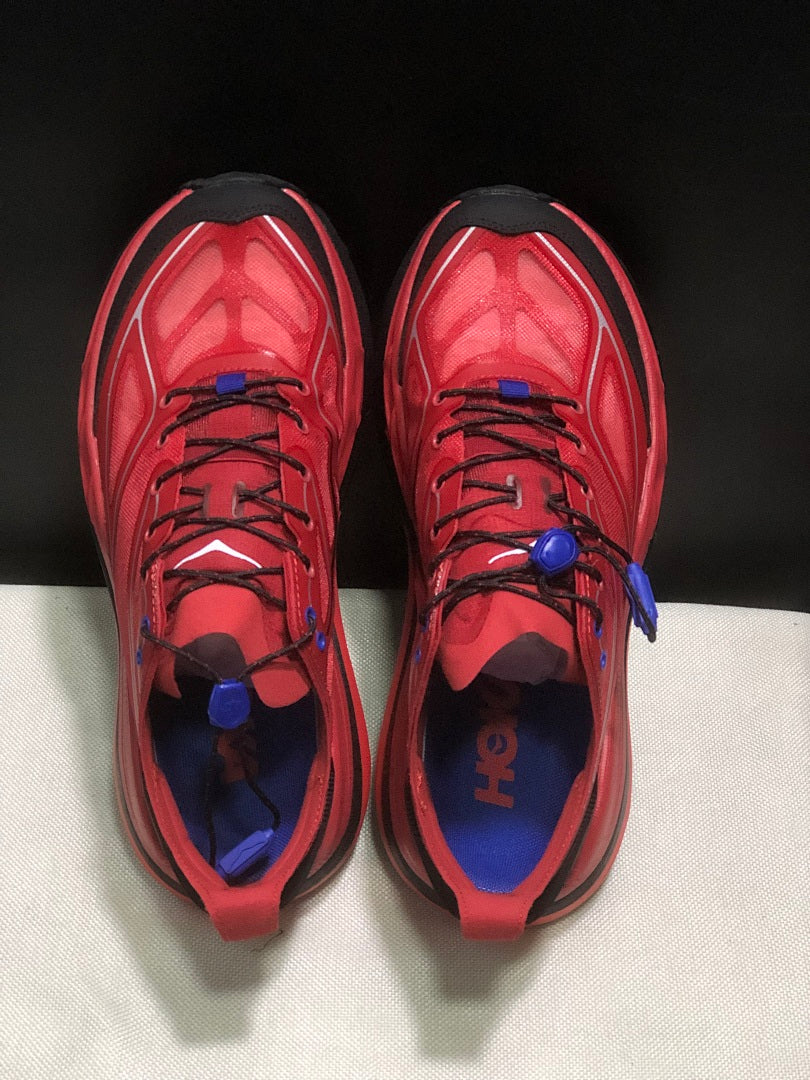 Red HOKA Stinson One 7 Trail Sneakers - product image from the listing.