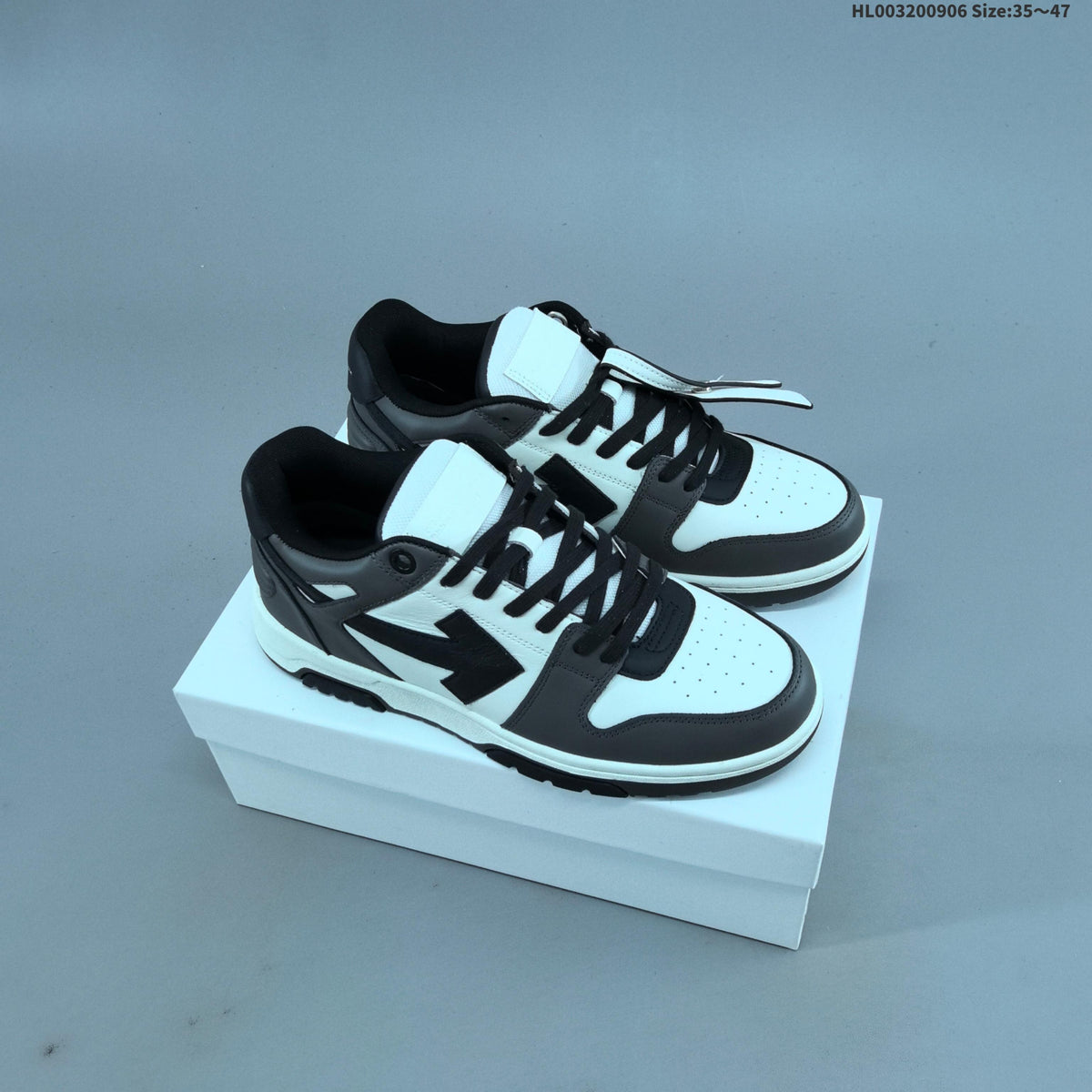 Gray and White Off-White Out Of Office Sneakers - product image from the listing.