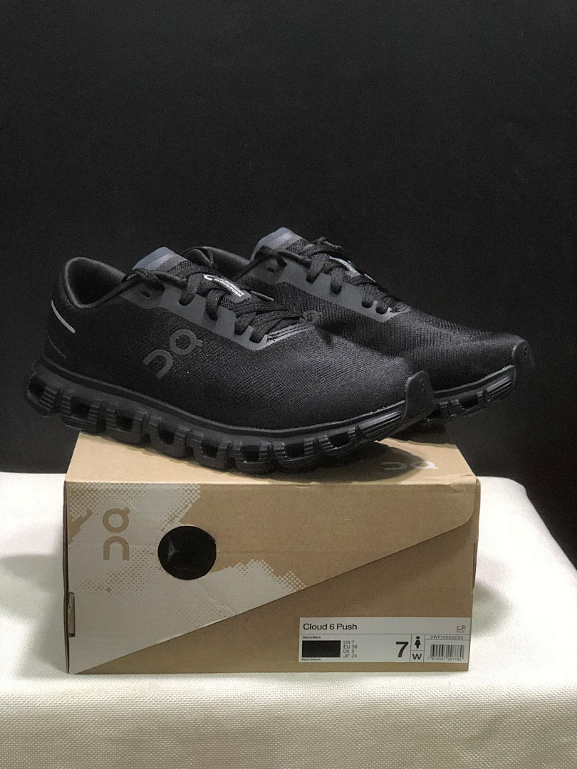 On Cloud 6 Push Running Sneakers in Black - product image from the listing.