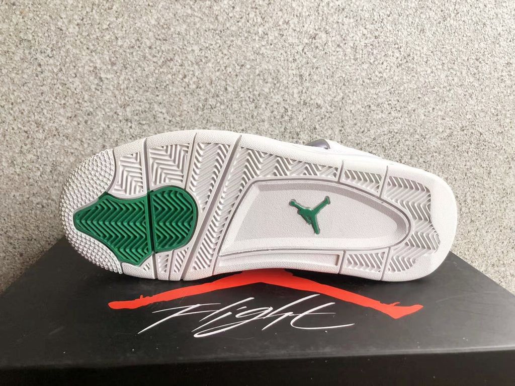 Jordan 4 Sneakers in White and Green - product image from the listing.