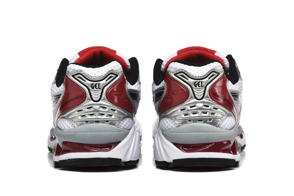 ASICS Gel-Kayano 14 Sneakers in Silver White Red - product image from the listing.