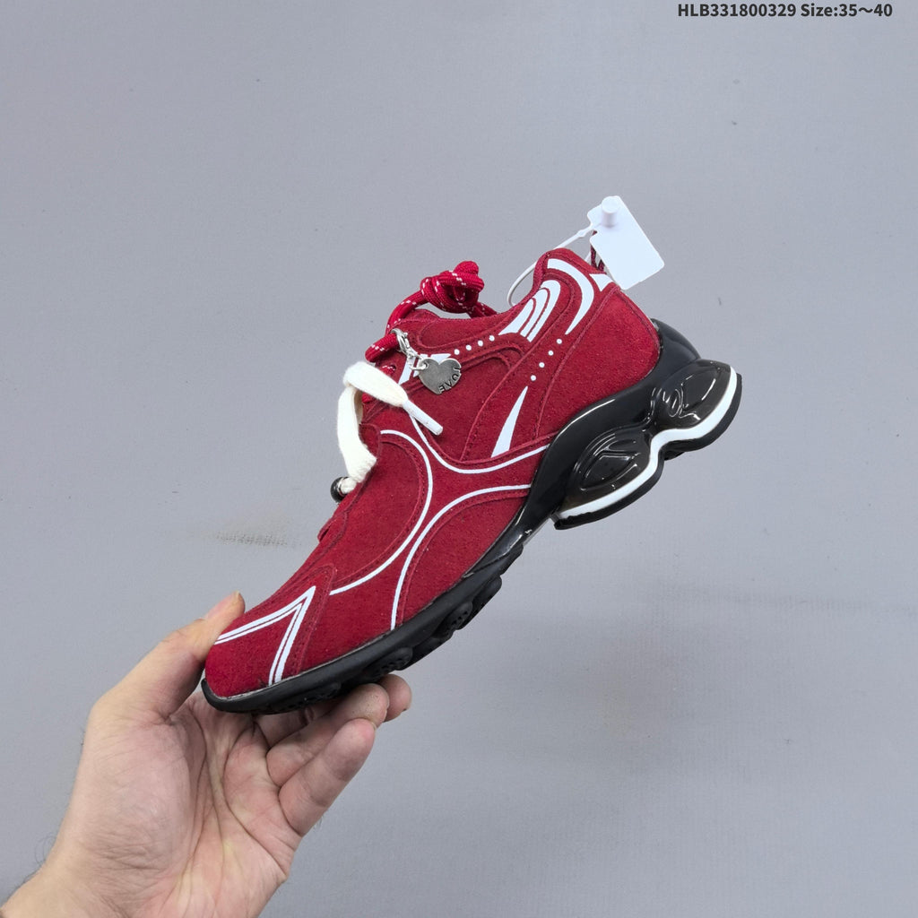 Burgundy GG-CC Low-Top Chunky Sneakers - product image from the listing.