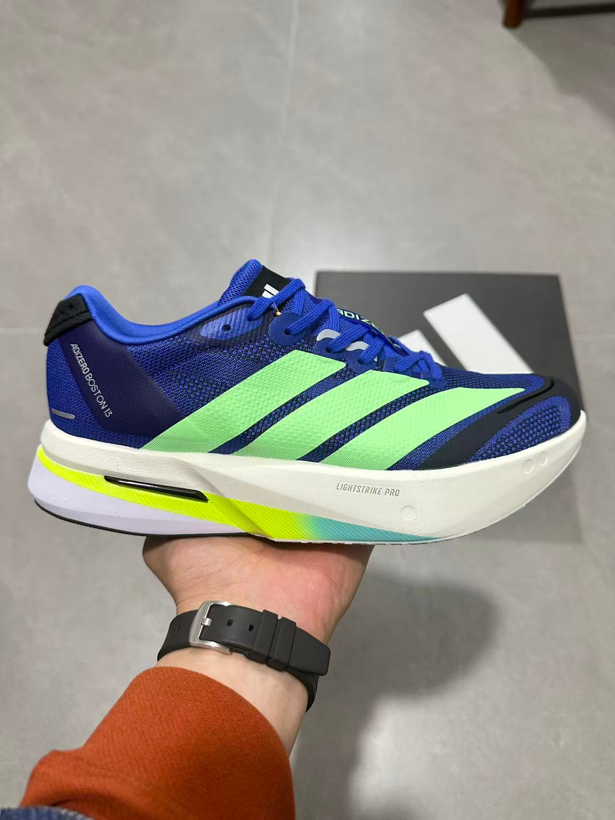 Adidas Adizero Lightstrike Pro Running Shoes in Blue Green - product image from the listing.