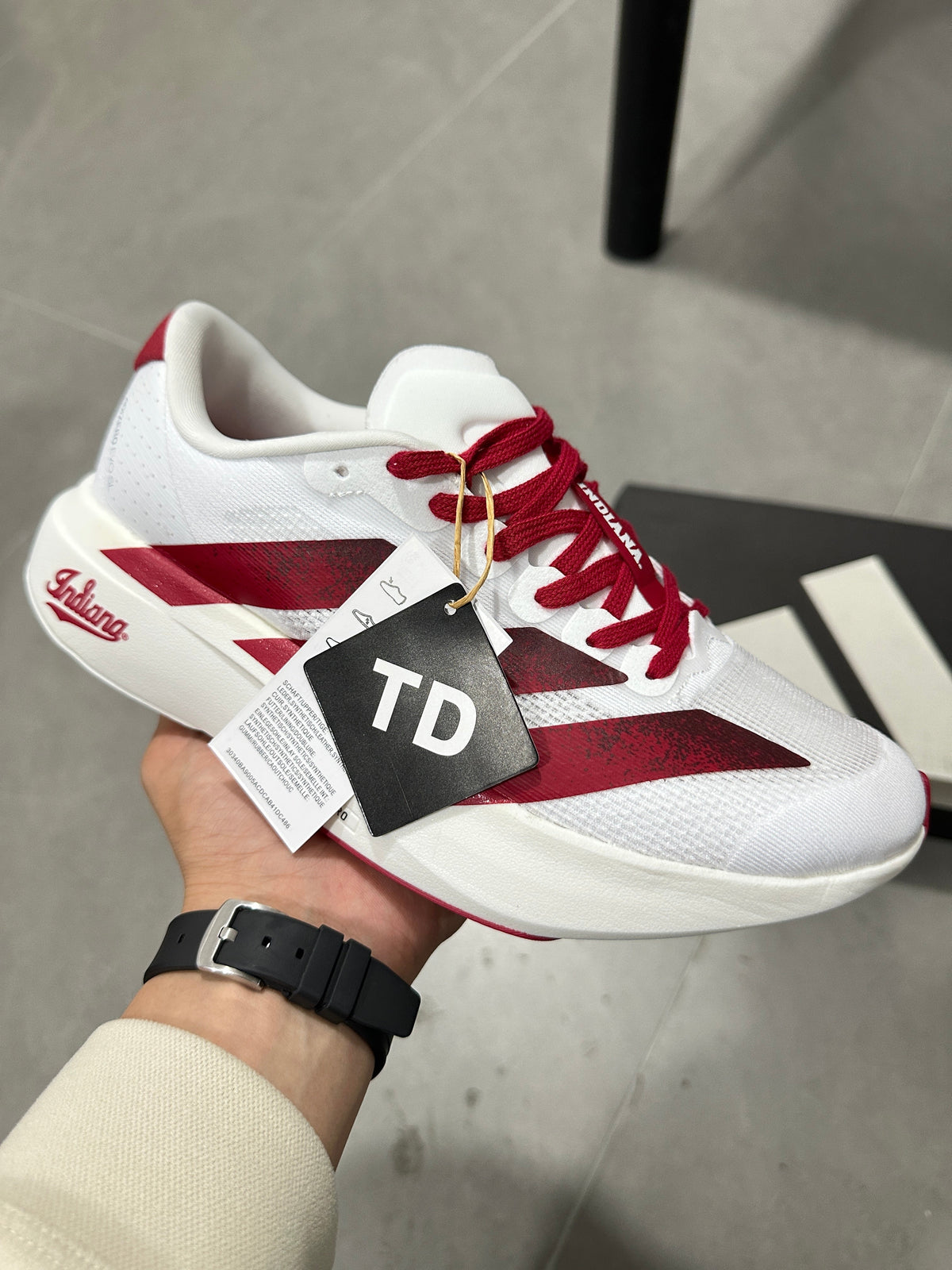 adidas Adizero Lightstrike Pro Running Shoes in White Red JQ4576 - product image from the listing.