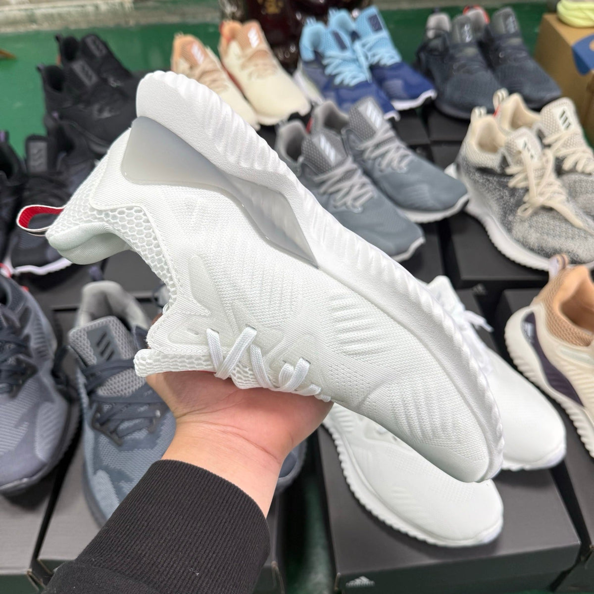 adidas Alphabounce HPC AMS Sneakers in White Red - product image from the listing.
