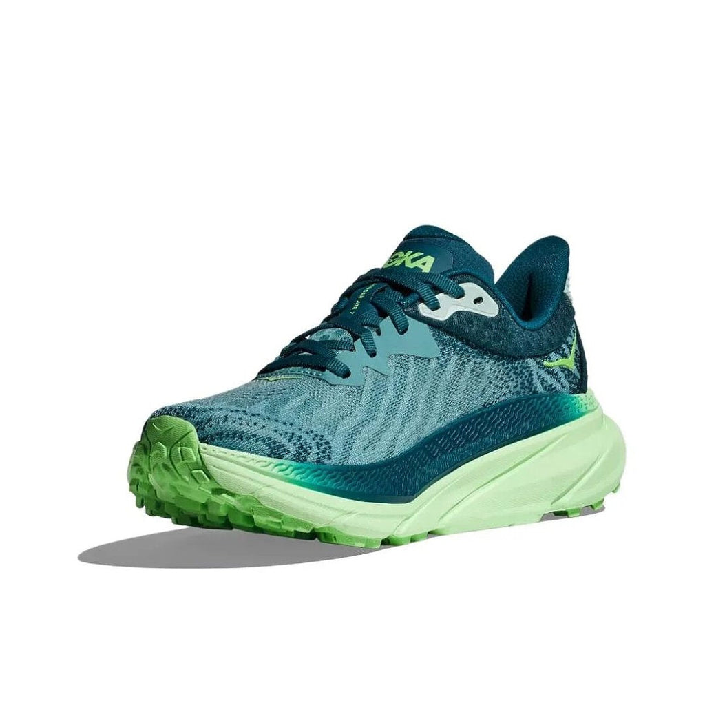 HOKA Challenger 7 Trail Running Shoes in Blue Green - product image from the listing.