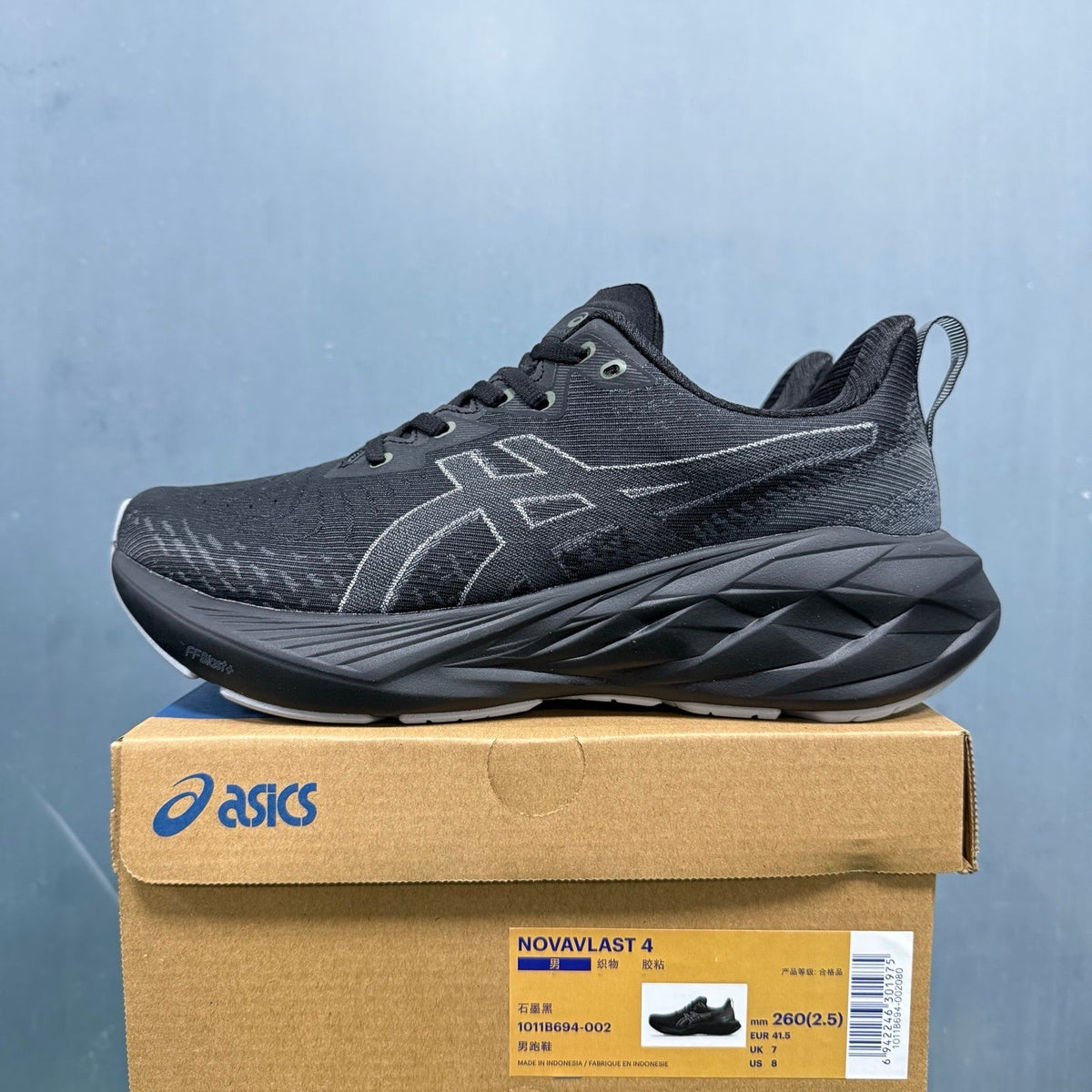 ASICS NOVABLAST 4 Graphite Running Shoes in Black - product image from the listing.