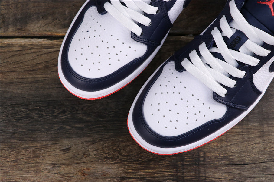 Midnight Navy White 553558-481 Sneakers - Air Jordan 1 Low - product image from the listing.