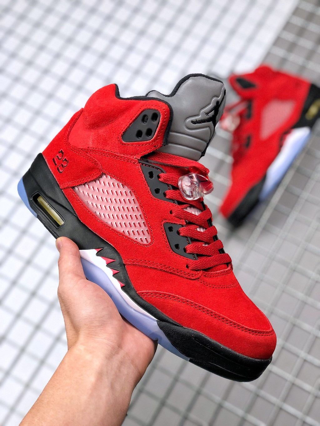 Air Jordan 5 Raging Bull Red Black Sneakers DD0587-600 - product image from the listing.