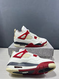 Air Jordan 4 Retro White Red Sneakers - product image from the listing.