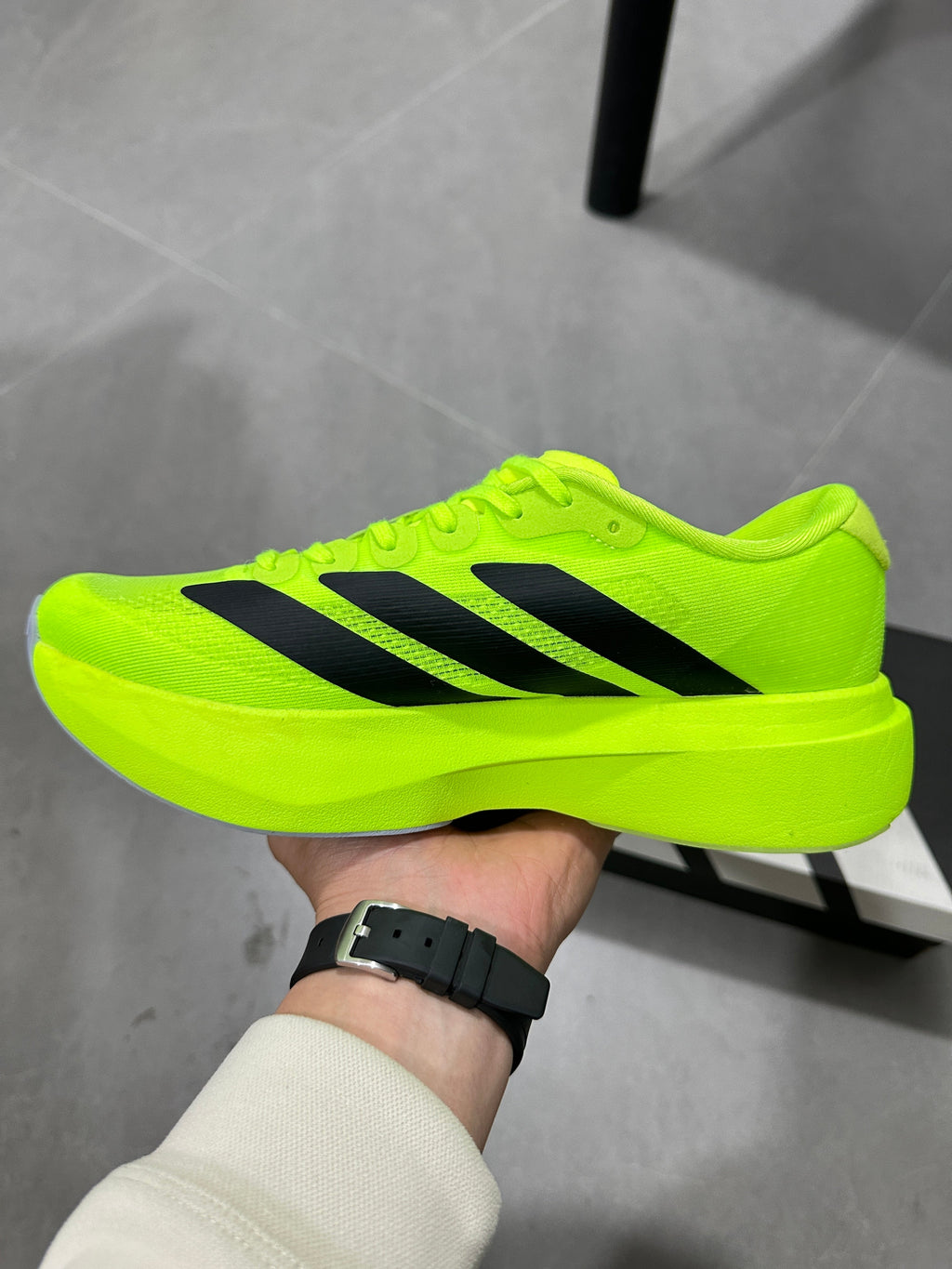 Adidas Adizero Lightstrike Pro Running Shoes, Neon in Green - product image from the listing.