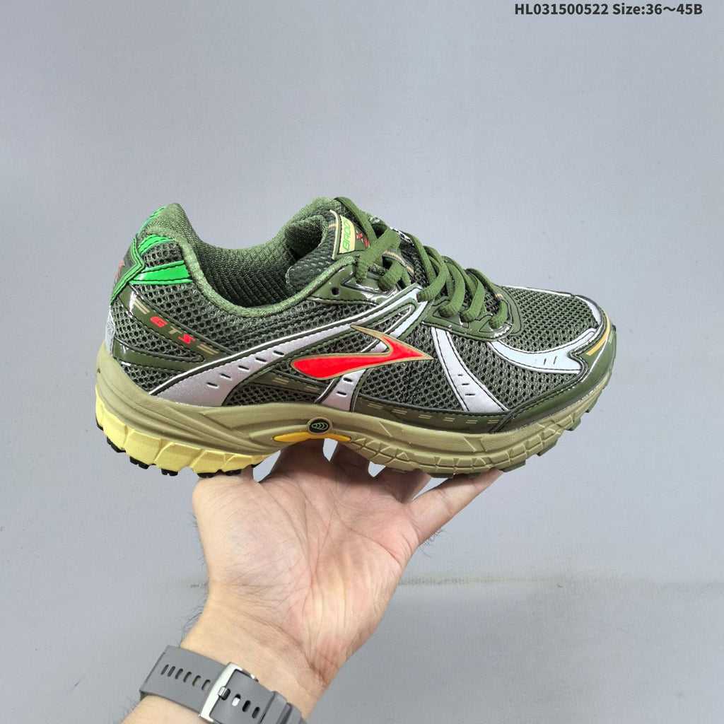 Brooks Adrenaline GTS 10 Running Shoes, in Olive Green - product image from the listing.