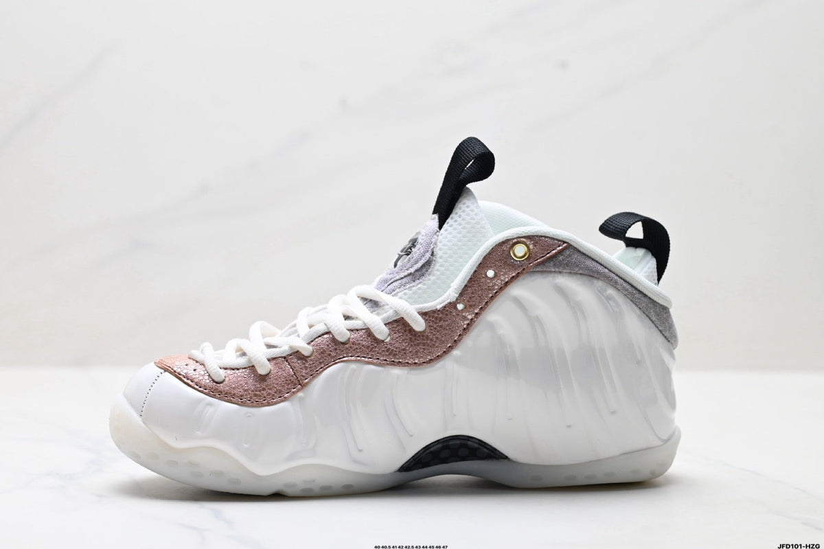 Nike Air Foamposite One Penny Hardaway Sneakers White Rose in Gold - product image from the listing.
