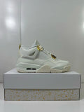 Air Jordan 4 Metallic Gold Sneakers White AQ9129-170 - product image from the listing.