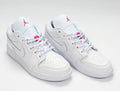 Air Jordan 1 Low White Pink Sneakers 554723-102 - product image from the listing.