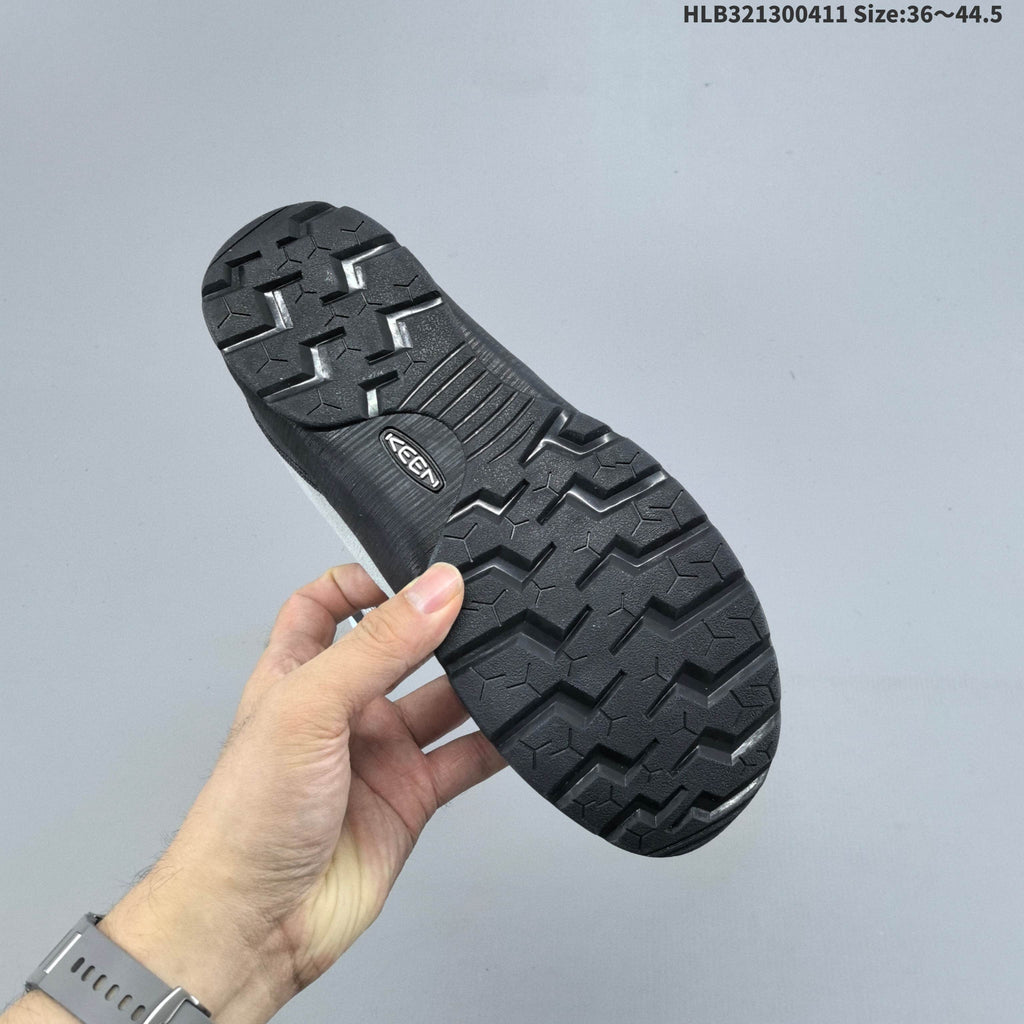 KEEN Jasper Low-Top Outdoor Sneakers in White Black Pink - product image from the listing.