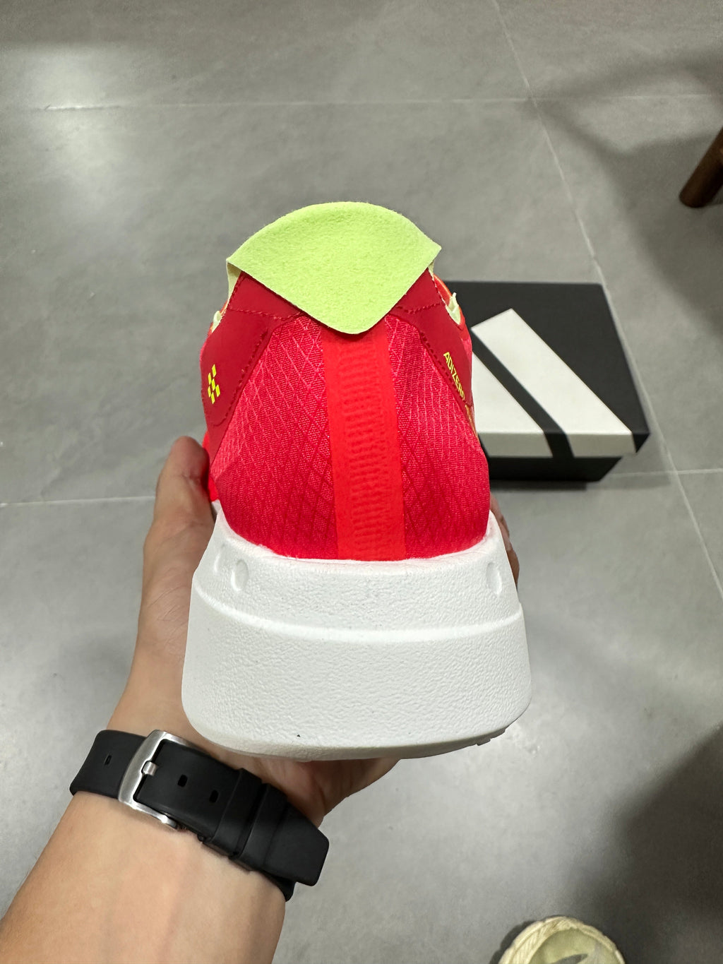Nike Adizero Running Shoes in Red Black Volt JR6358 - product image from the listing.