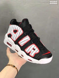 Nike Air More Uptempo Sneakers in Black Red White - product image from the listing.
