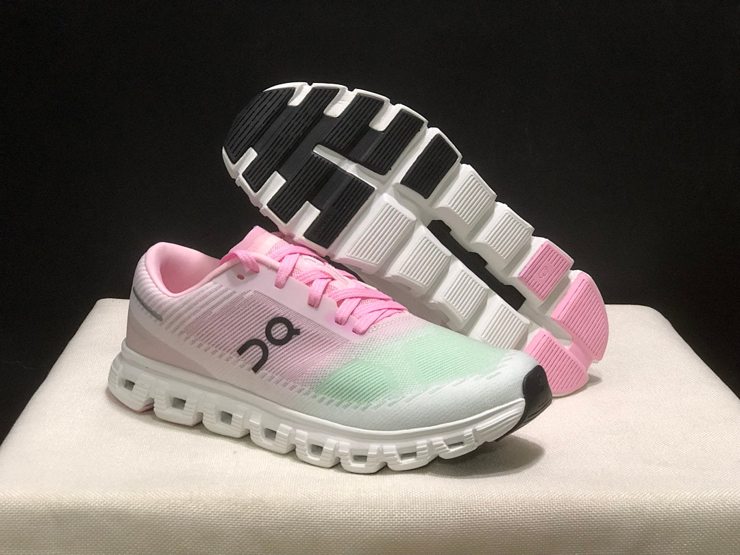 On Cloud 6 Push Sneakers in Pink, in Green and White - product image from the listing.