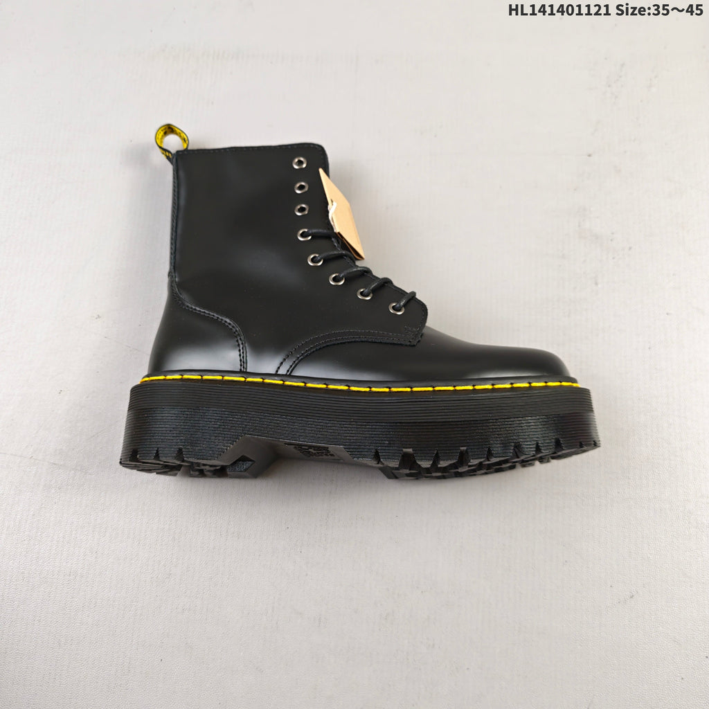 1057 Black Platform Lace-Up Boots by Dr. Martens - product image from the listing.