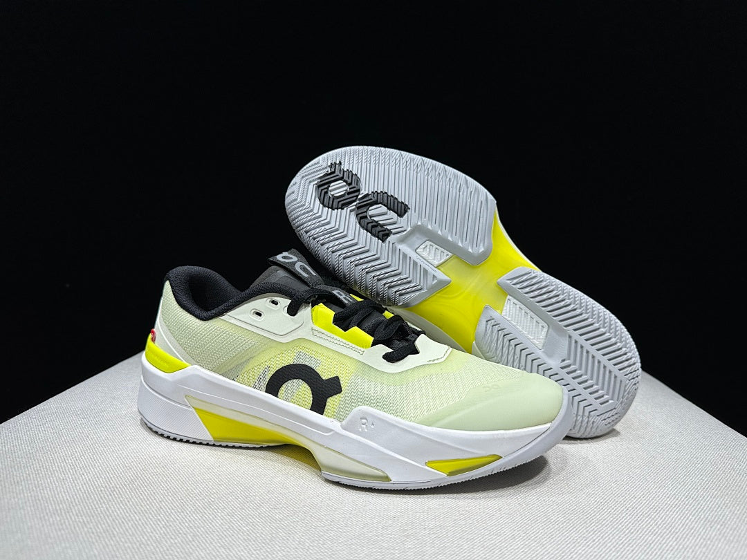 On The Roger Pro Fire Clay Tennis Sneakers, in Lime and Black - product image from the listing.