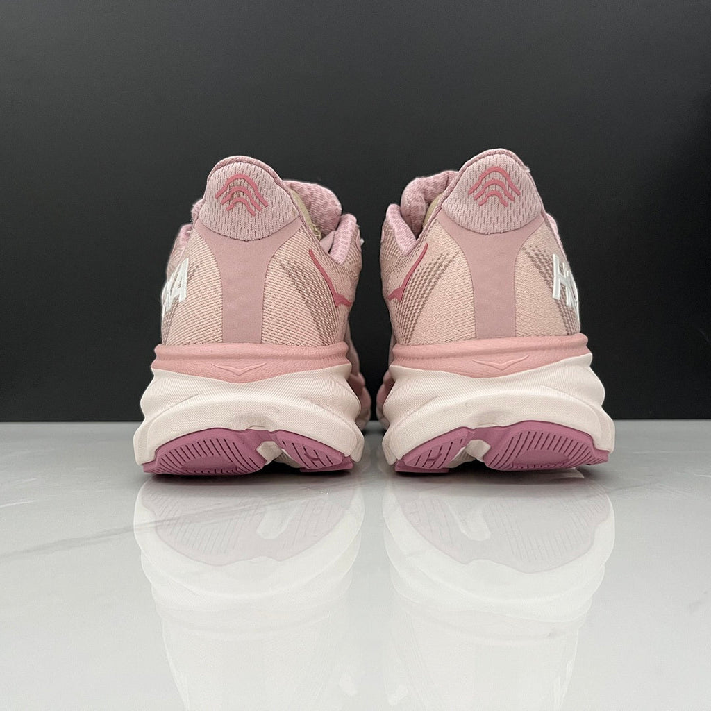 HOKA Clifton 9 Running Shoes in Pink - product image from the listing.