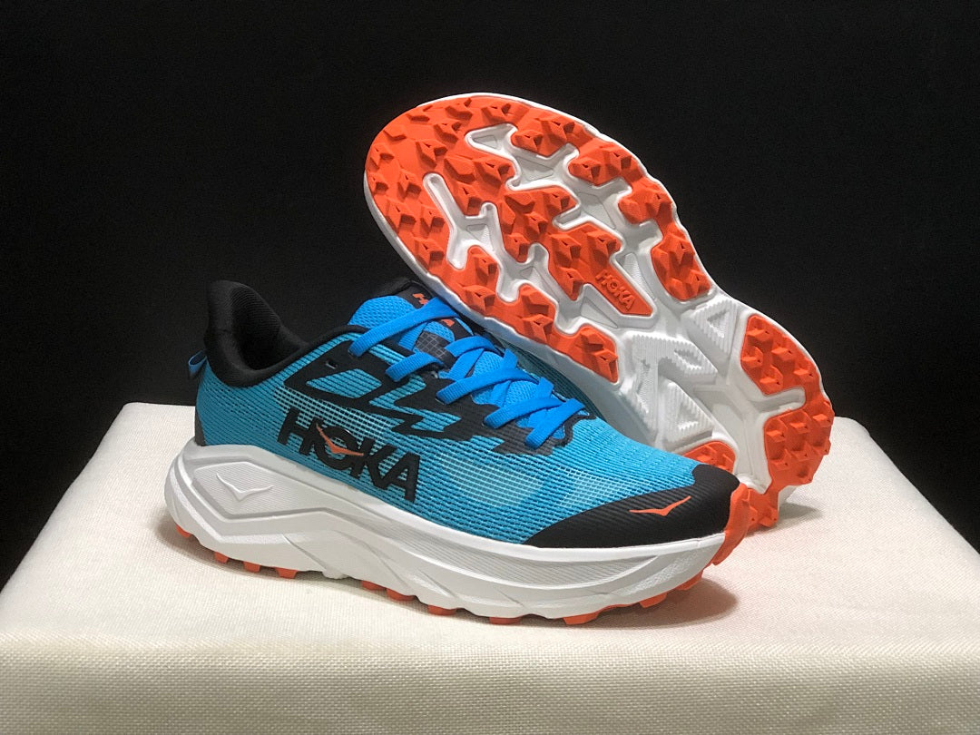 Blue HOKA Challenger 8 Trail Running Shoes - product image from the listing.