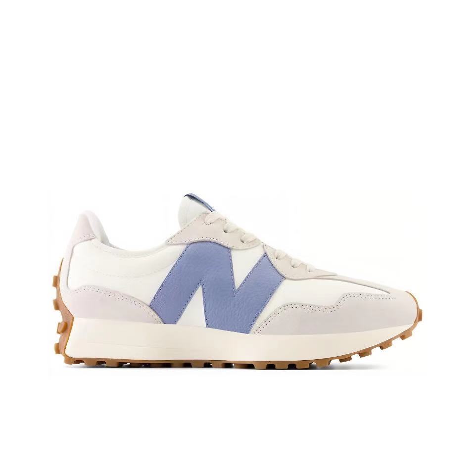 New Balance U327LU Sneakers, in Cream and Blue - product image from the listing.