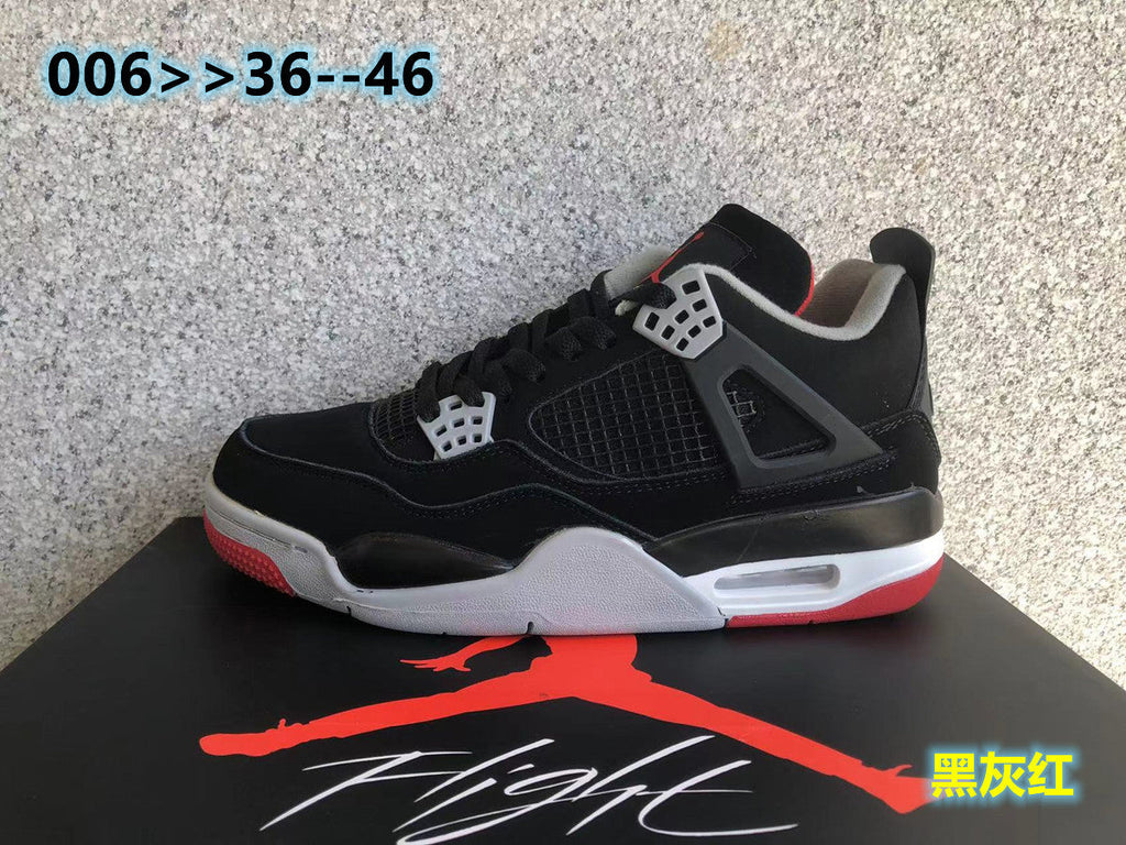 Jordan 4 High-Top Sneakers in Black Grey Red - product image from the listing.