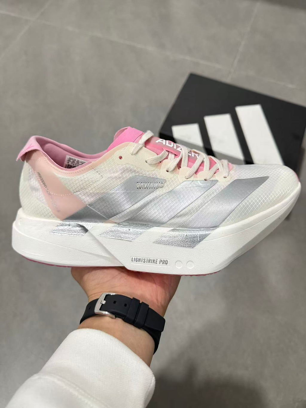 Nike Lightstrike Pro Running Shoes in White Pink JQ4445 - product image from the listing.