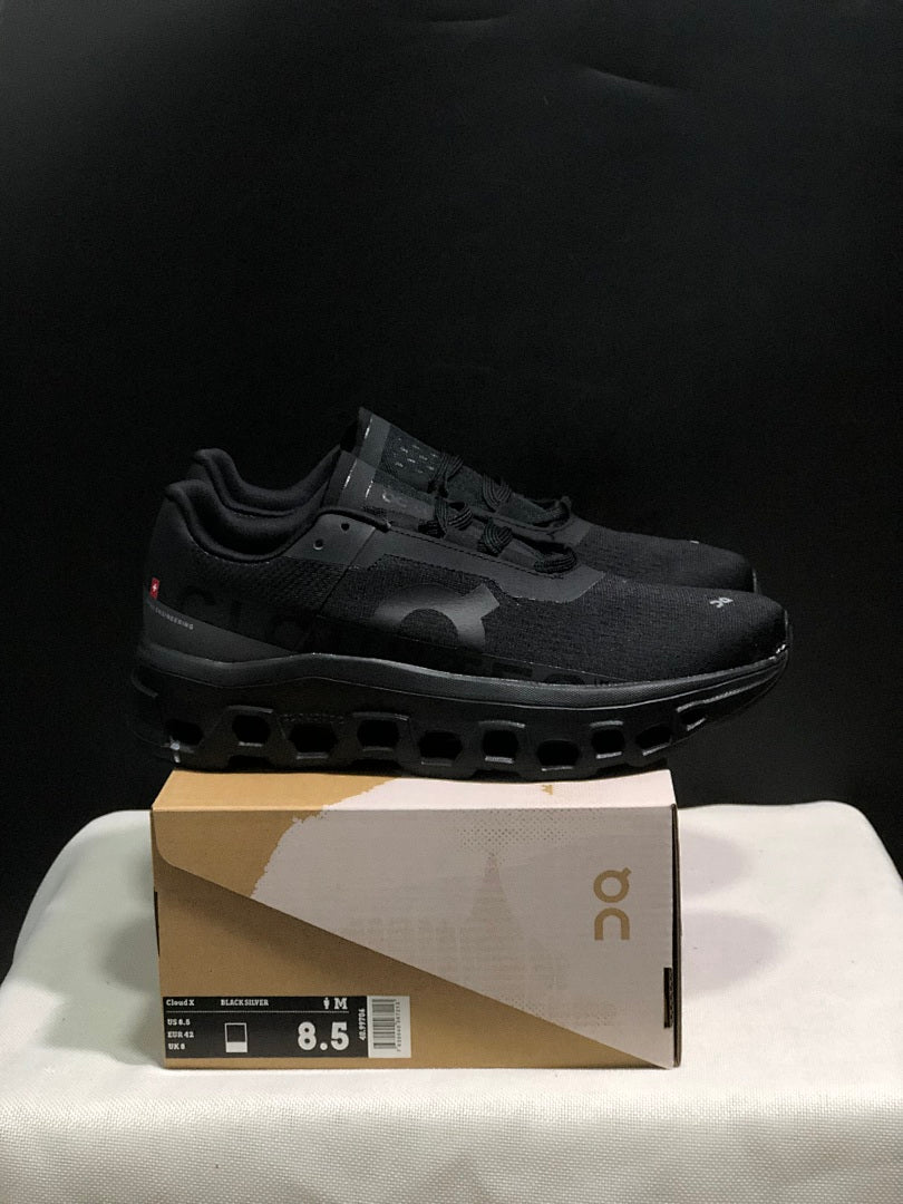 On Cloud X Running Shoes in Black Silver - product image from the listing.