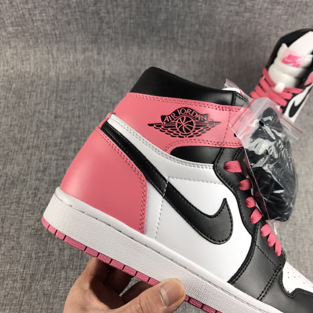 Air Jordan 1 High Sneakers Pink Black White 861428-101 - product image from the listing.