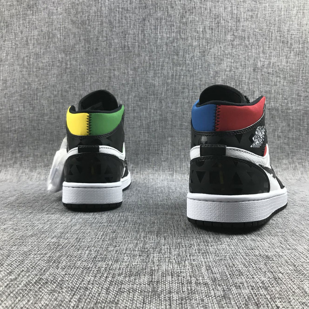 Quai 54 Sneakers Black Multi-Color - Air Jordan 1 Mid CJ9219-001 - product image from the listing.