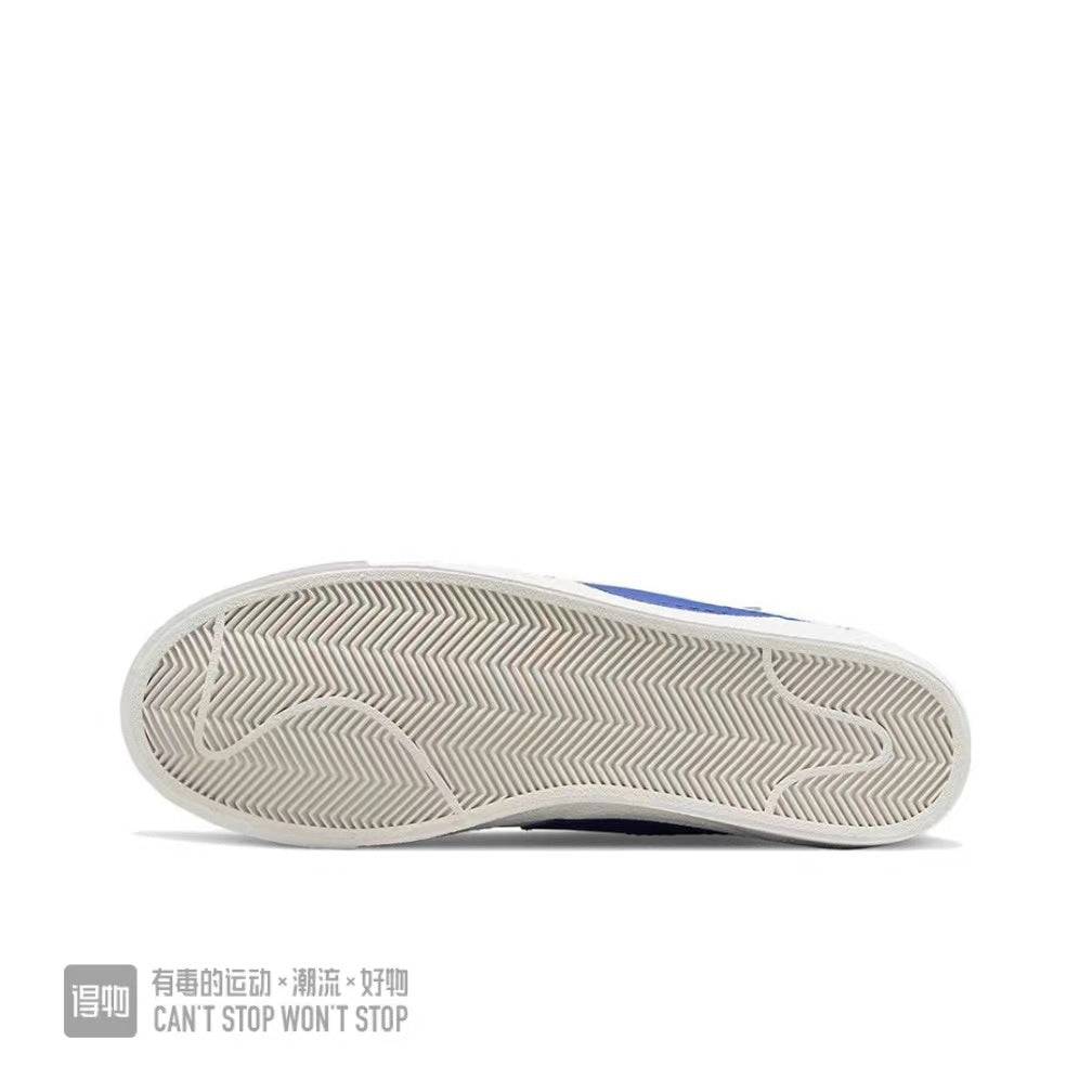 White and Blue Nike Blazer Low 77 Sneakers - product image from the listing.