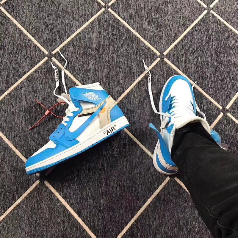 Air Jordan 1 High Sneakers in Off-White University Blue - product image from the listing.