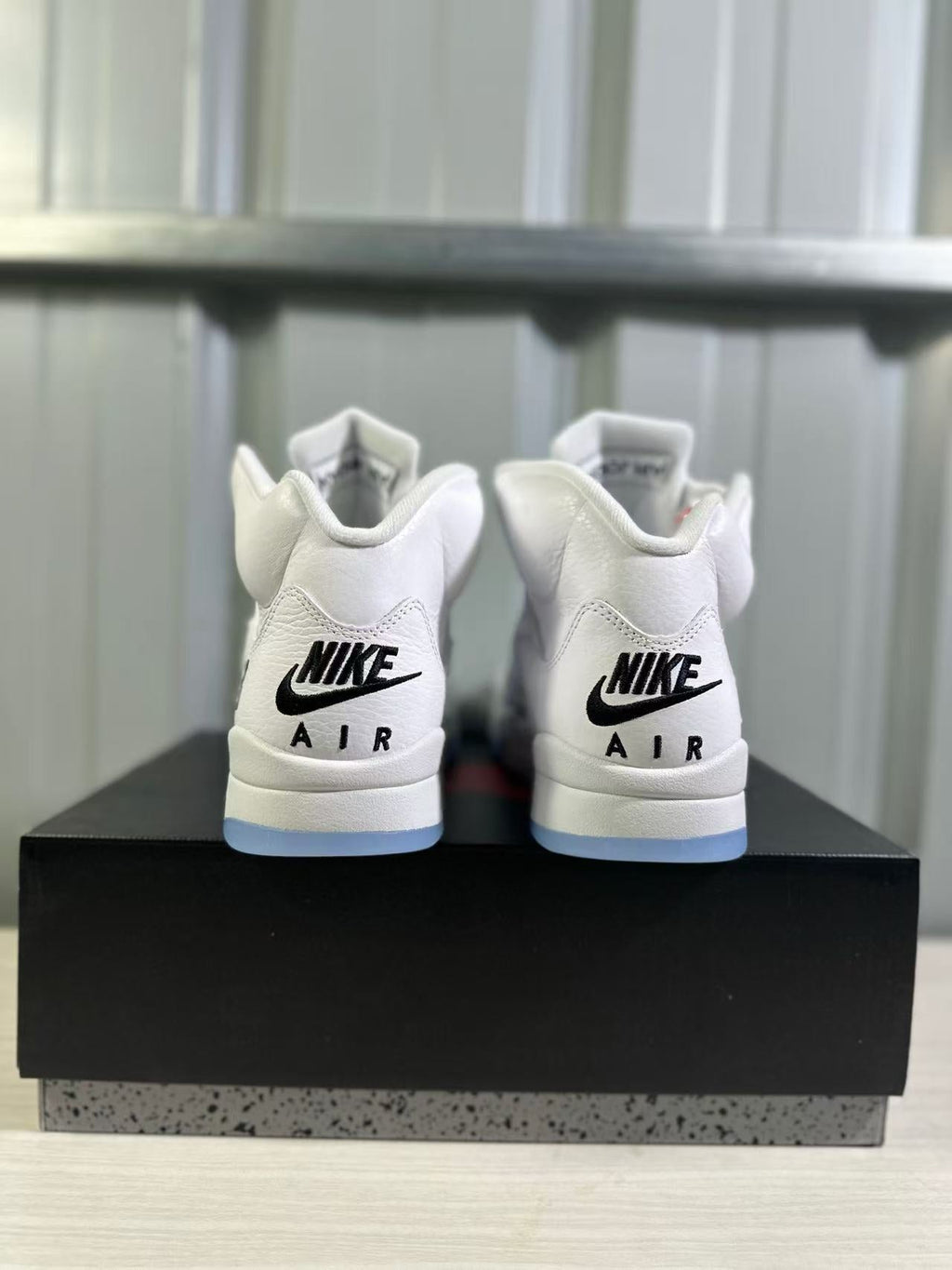 Air Jordan 5 Sneakers in White Silver HQ7978-103 - product image from the listing.
