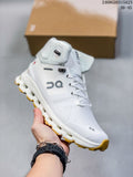 On Cloudnova Flux Trainers White and Mustard - product image from the listing.
