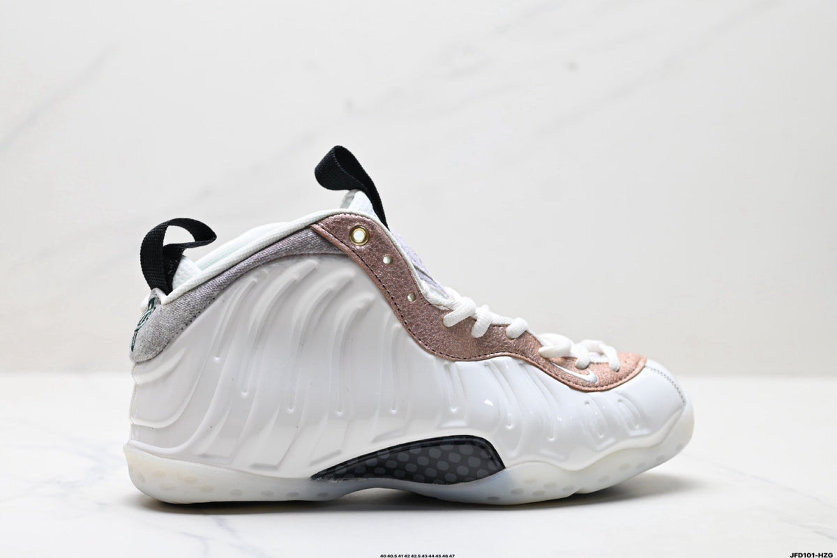 Nike Air Foamposite One Penny Hardaway Sneakers White Rose in Gold - product image from the listing.
