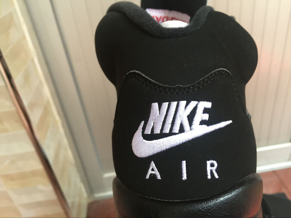 Air Jordan 5 High-Top Sneakers in Black Silver - product image from the listing.