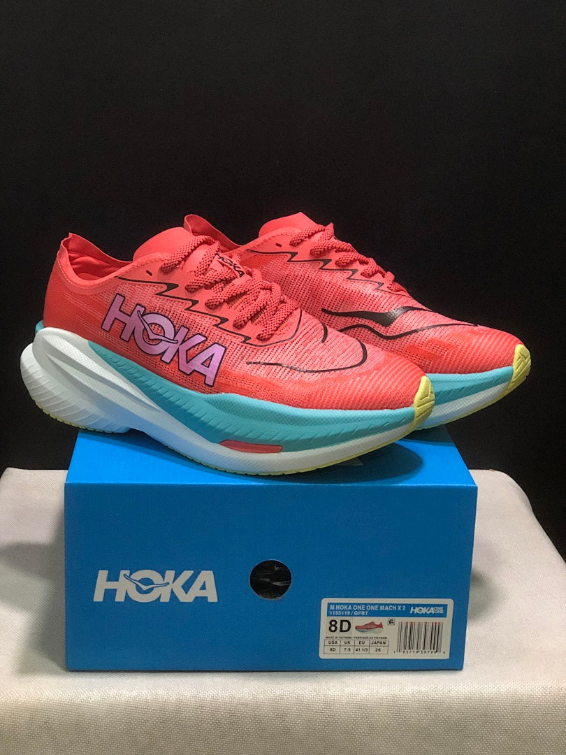 Coral HOKA Mach X 2 Running Shoes - product image from the listing.