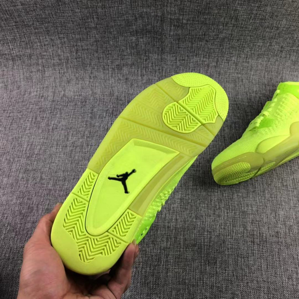 Air Jordan 4 Woven Sneakers Fluorescent Green - product image from the listing.