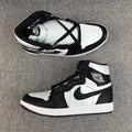 Black and White Satin-Style Sneakers - Air Jordan 1 High - product image from the listing.