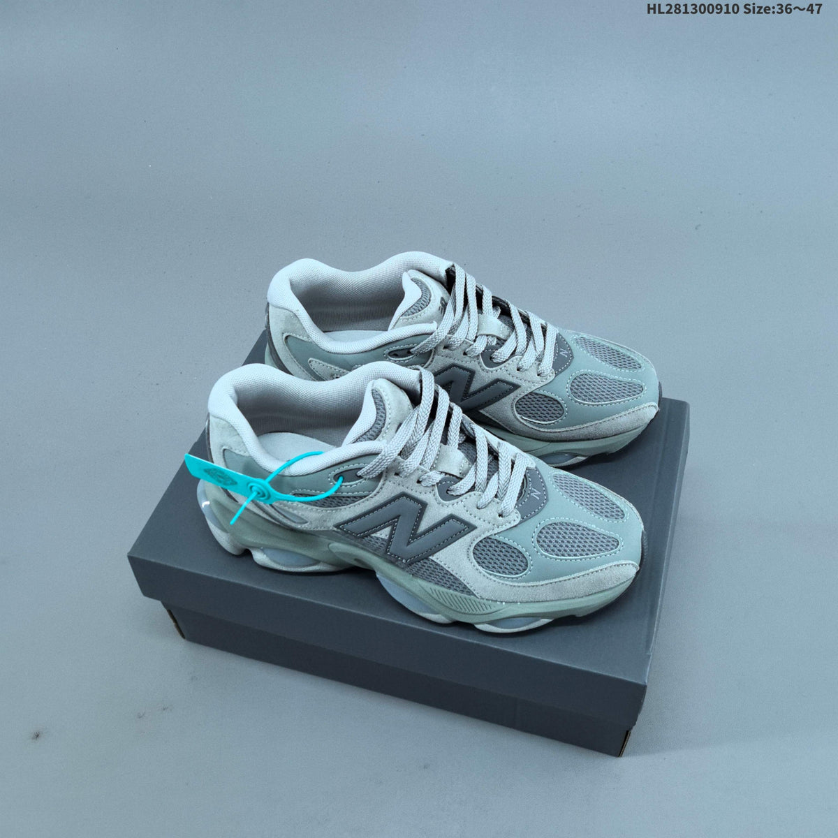 New Balance 983 Retro Trainers in Gray and Sage - product image from the listing.
