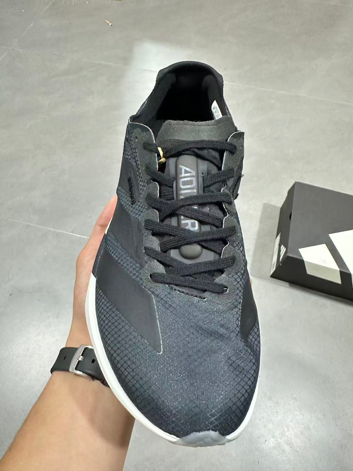 adidas Lightstrike Pro Running Shoes in Black Gray - product image from the listing.