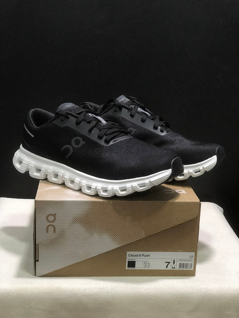 On Cloud 6 Push Sneakers, in Black and White - product image from the listing.