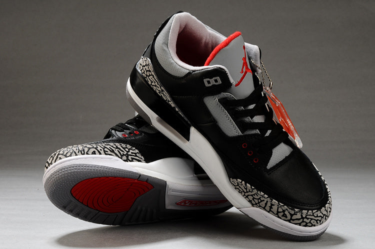 Air Jordan 3 Black Grey Red High-Top Sneakers - product image from the listing.