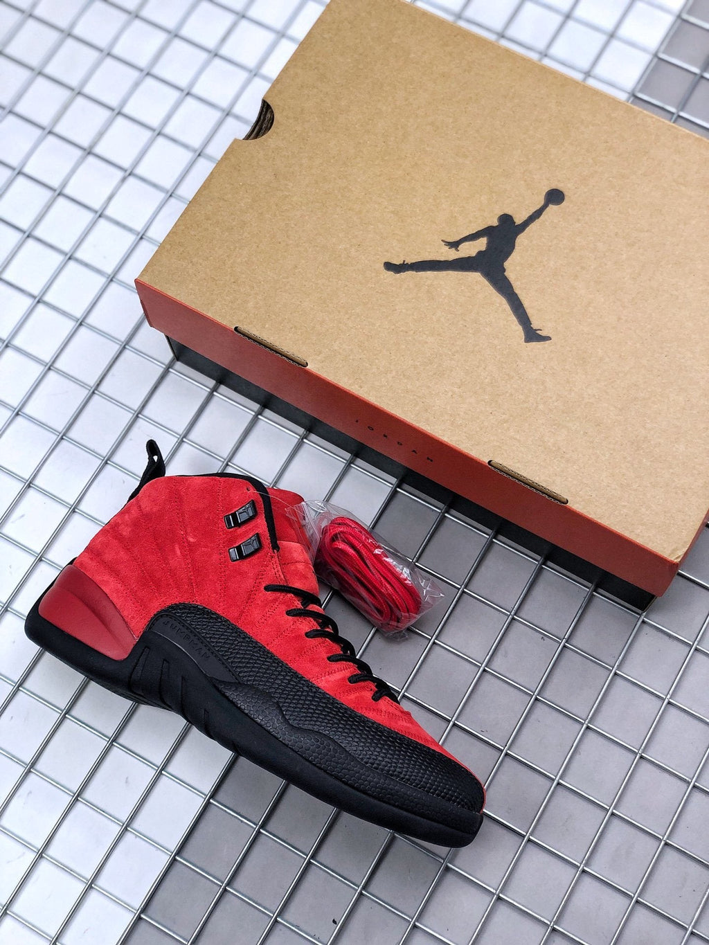 Air Jordan 12 Reverse Flu Game Red Black CT8013-602 - product image from the listing.