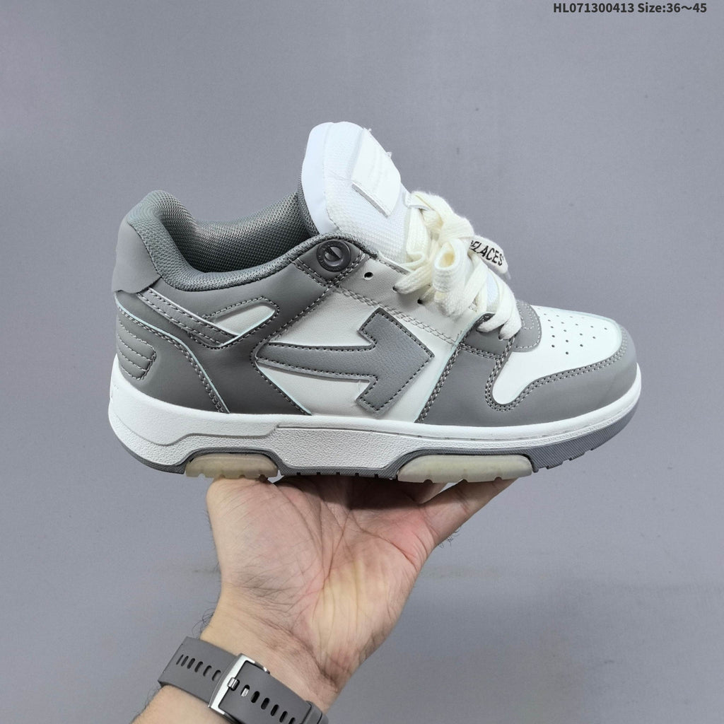 White and Grey Off-White Arrows Low-Top Sneakers - product image from the listing.