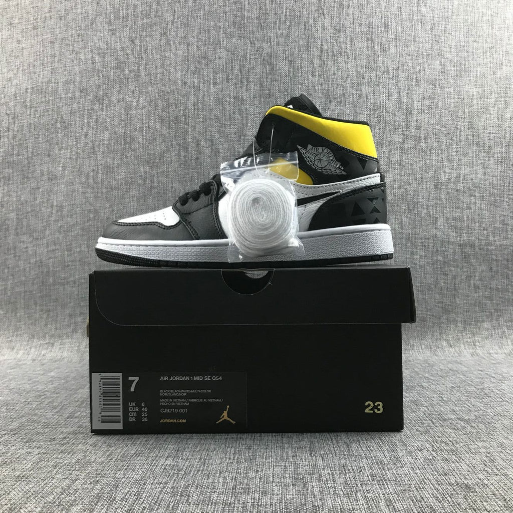 Quai 54 Sneakers Black Multi-Color - Air Jordan 1 Mid CJ9219-001 - product image from the listing.