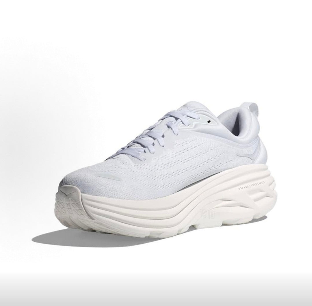 HOKA Bondi 8 Running Sneakers in White - product image from the listing.